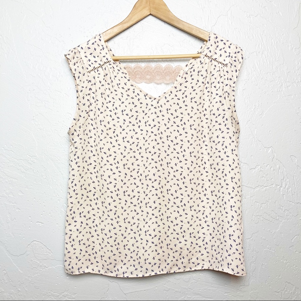 Camaieu floral Print Blush pink Blouse sleeveless